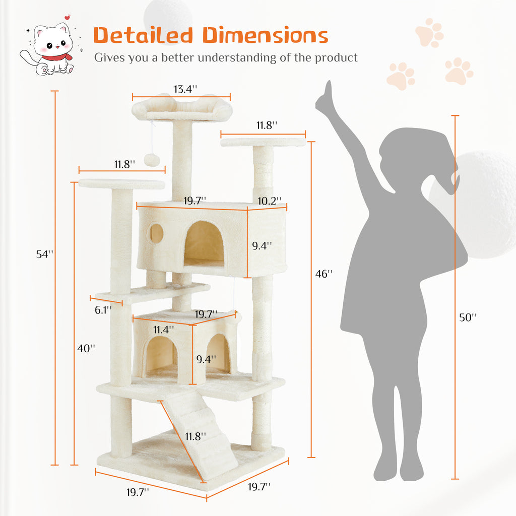 Cat Treehouse Tower with Dangling Jingle Ball Us