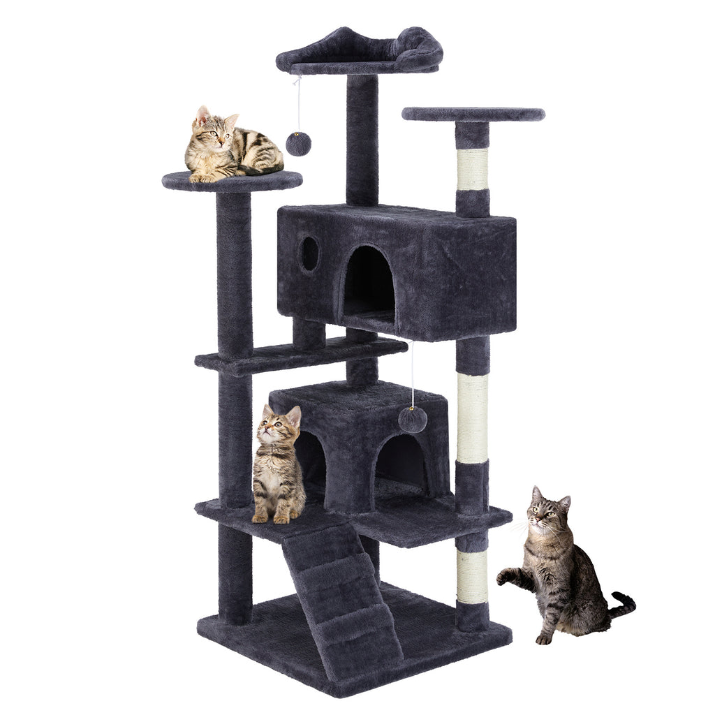Cat Treehouse Tower with Dangling Jingle Ball Us