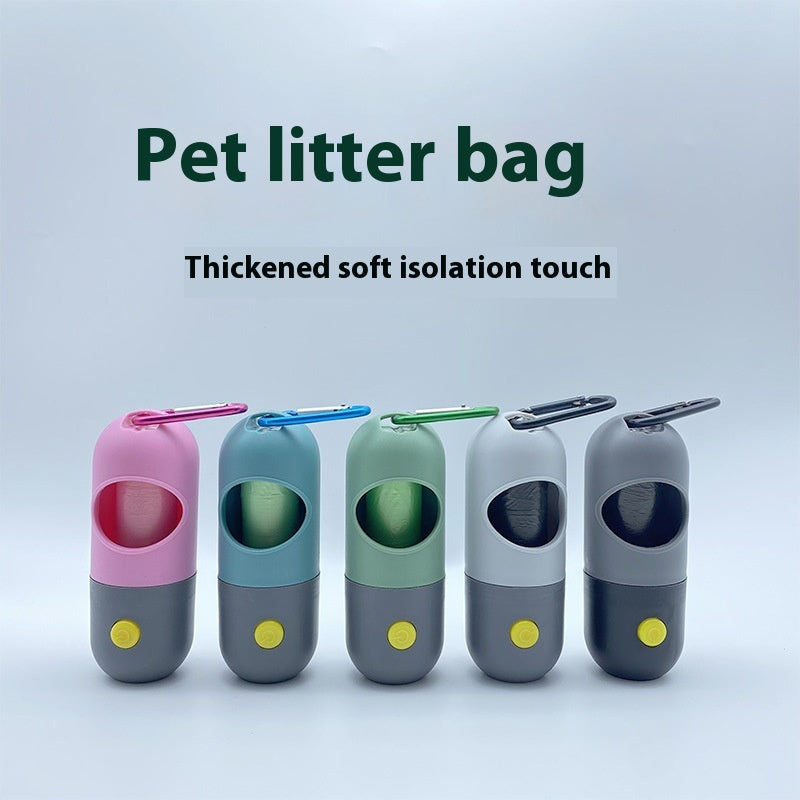 LED Poop Bag Dispenser with Flashlight